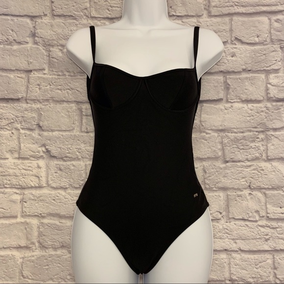 NWT Agua Doce Black One Piece Swimsuit - Picture 2 of 15